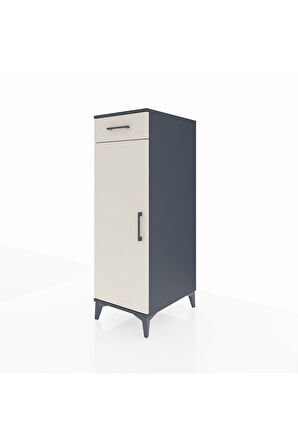 Kronos Dolap 2 Raflı Tek Çekmeceli Tek Kapaklı 44x59x134 Antrasit-Aytaşı