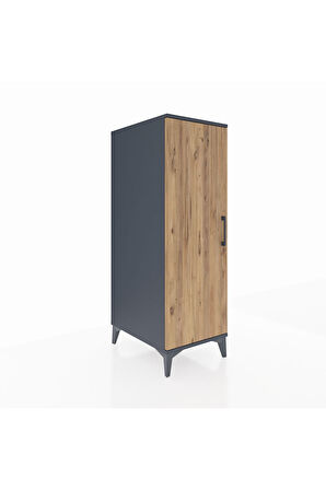 Kronos Dolap 2 Raflı Tek Kapaklı 44x59x134 Antrasit-Çam