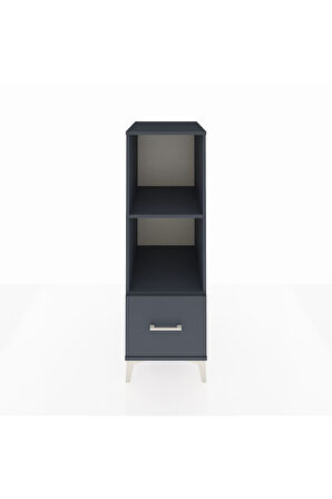 Kronos Dolap 2 Raflı Tek Çekmeceli 44x59x134 Antrasit-Antrasit