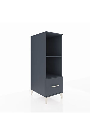 Kronos Dolap 2 Raflı Tek Çekmeceli 44x59x134 Antrasit-Antrasit