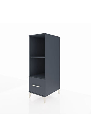 Kronos Dolap 2 Raflı Tek Çekmeceli 44x59x134 Antrasit-Antrasit