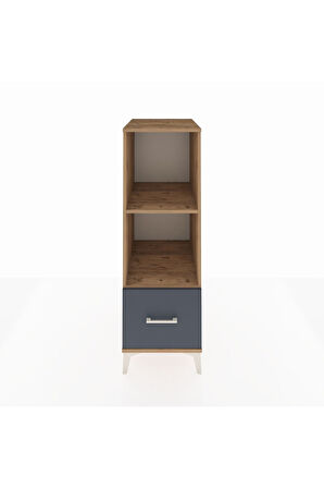 Kronos Dolap 2 Raflı Tek Çekmeceli 44x59x134 Çam-Antrasit