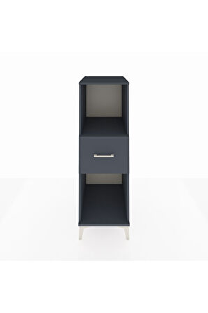 Kronos Dolap Tek Raflı Tek Çekmeceli 44x59x134 Antrasit-Antrasit