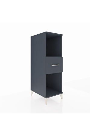 Kronos Dolap Tek Raflı Tek Çekmeceli 44x59x134 Antrasit-Antrasit