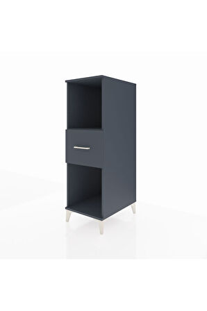 Kronos Dolap Tek Raflı Tek Çekmeceli 44x59x134 Antrasit-Antrasit