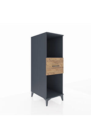 Kronos Dolap Tek Raflı Tek Çekmeceli 44x59x134 Antrasit-Çam