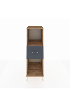 Kronos Dolap Tek Raflı Tek Çekmeceli 44x59x134 Çam-Antrasit