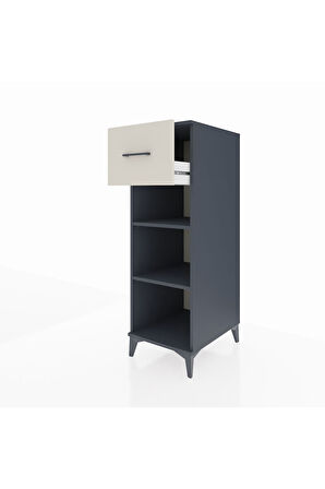 Kronos Dolap 2 Raflı Tek Çekmeceli 44x59x134 Antrasit-Aytaşı
