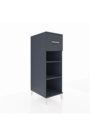 Kronos Dolap 2 Raflı Tek Çekmeceli 44x59x134 Antrasit-Antrasit
