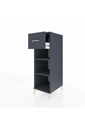 Kronos Dolap 2 Raflı Tek Çekmeceli 44x59x134 Antrasit-Antrasit