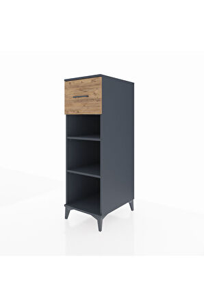 Kronos Dolap 2 Raflı Tek Çekmeceli 44x59x134 Antrasit-Çam