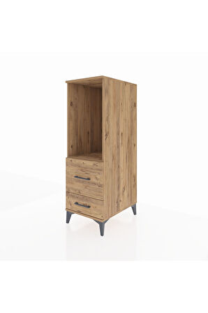 Kronos Dolap Tek Raflı 2 Çekmeceli 44x59x134 Çam-Çam