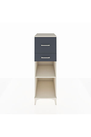 Kronos Dolap Tek Raflı 2 Çekmeceli 44x59x134 Aytaşı-Antrasit