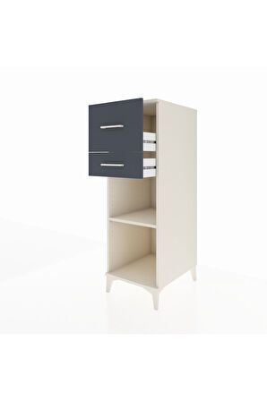 Kronos Dolap Tek Raflı 2 Çekmeceli 44x59x134 Aytaşı-Antrasit