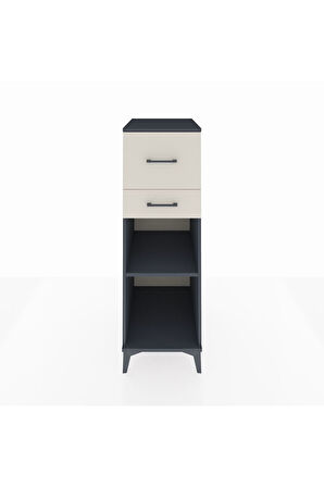 Kronos Dolap Tek Raflı 2 Çekmeceli 44x59x134 Antrasit-Aytaşı