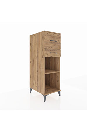 Kronos Dolap Tek Raflı 2 Çekmeceli 44x59x134 Çam-Çam