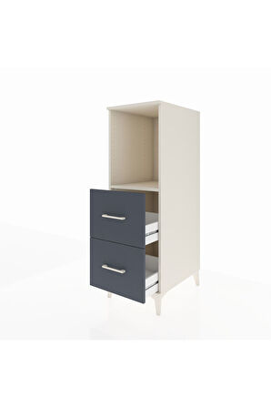 Kronos Dolap Tek Raflı 2 Çekmeceli 44x59x134 Aytaşı-Antrasit
