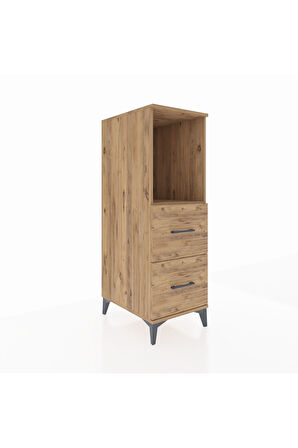 Kronos Dolap Tek Raflı 2 Çekmeceli 44x59x134 Çam-Çam