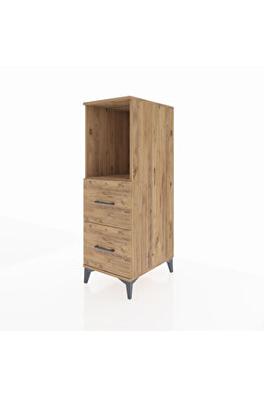 Kronos Dolap Tek Raflı 2 Çekmeceli 44x59x134 Çam-Çam
