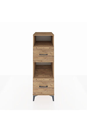 Kronos Dolap 2 Raflı 2 Çekmeceli 44x59x134 Çam-Çam