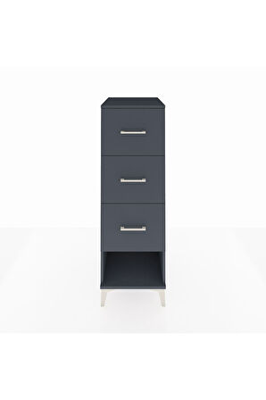 Kronos Dolap 3 Çekmeceli 44x59x134 Antrasit-Antrasit