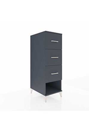 Kronos Dolap 3 Çekmeceli 44x59x134 Antrasit-Antrasit