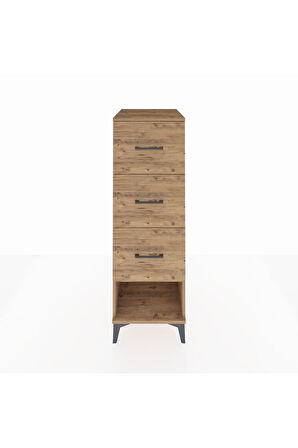 Kronos Dolap 3 Çekmeceli 44x59x134 Çam-Çam