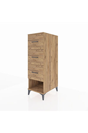Kronos Dolap 3 Çekmeceli 44x59x134 Çam-Çam