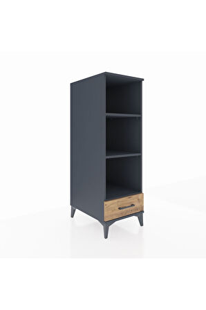 Kronos Dolap 3 Raflı Tek Çekmeceli 44x59x134 Antrasit-Çam