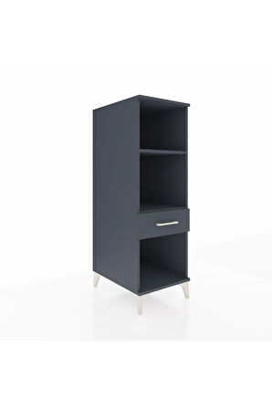 Kronos Dolap 2 Raflı Tek Çekmeceli 44x59x134 Antrasit-Antrasit