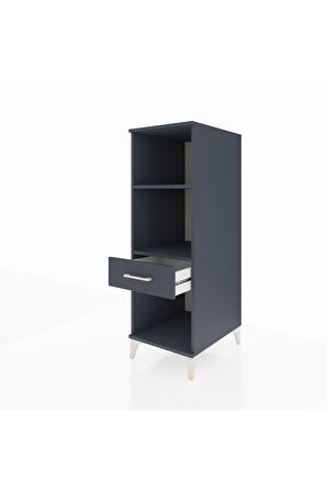 Kronos Dolap 2 Raflı Tek Çekmeceli 44x59x134 Antrasit-Antrasit