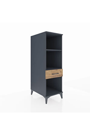 Kronos Dolap 2 Raflı Tek Çekmeceli 44x59x134 Antrasit-Çam