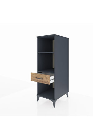 Kronos Dolap 2 Raflı Tek Çekmeceli 44x59x134 Antrasit-Çam