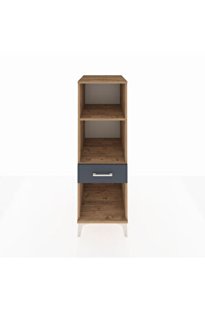 Kronos Dolap 2 Raflı Tek Çekmeceli 44x59x134 Çam-Antrasit