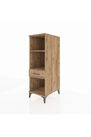 Kronos Dolap 2 Raflı Tek Çekmeceli 44x59x134 Çam-Çam