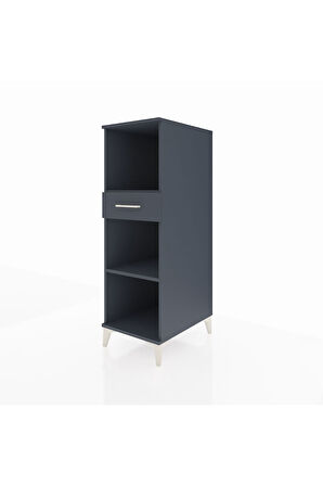 Kronos Dolap 2 Raflı Tek Çekmeceli 44x59x134 Antrasit-Antrasit