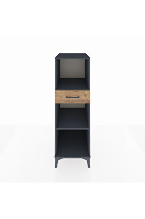 Kronos Dolap 2 Raflı Tek Çekmeceli 44x59x134 Antrasit-Çam