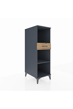 Kronos Dolap 2 Raflı Tek Çekmeceli 44x59x134 Antrasit-Çam