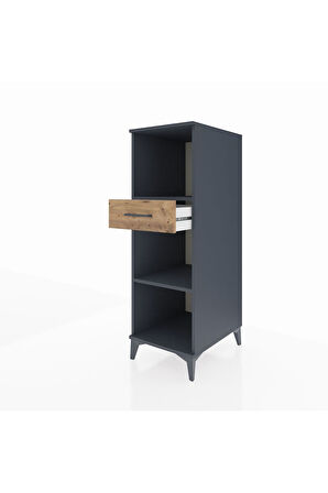 Kronos Dolap 2 Raflı Tek Çekmeceli 44x59x134 Antrasit-Çam