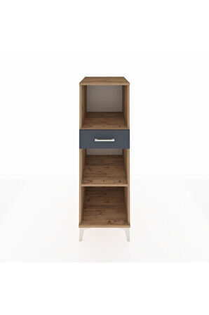 Kronos Dolap 2 Raflı Tek Çekmeceli 44x59x134 Çam-Antrasit