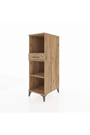 Kronos Dolap 2 Raflı Tek Çekmeceli 44x59x134 Çam-Çam