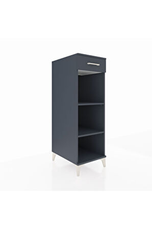 Kronos Dolap 2 Raflı Tek Çekmeceli 44x59x134 Antrasit-Antrasit