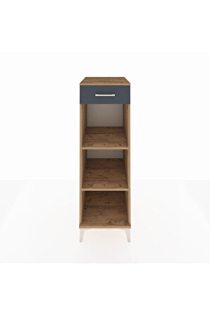 Kronos Dolap 2 Raflı Tek Çekmeceli 44x59x134 Çam-Antrasit