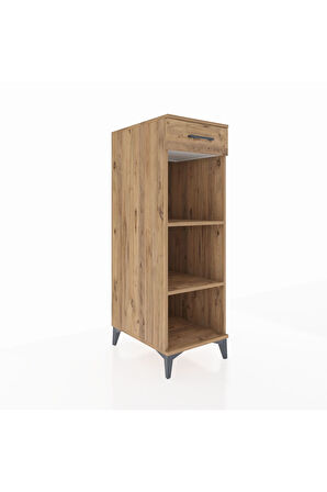 Kronos Dolap 2 Raflı Tek Çekmeceli 44x59x134 Çam-Çam