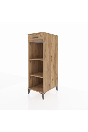 Kronos Dolap 2 Raflı Tek Çekmeceli 44x59x134 Çam-Çam