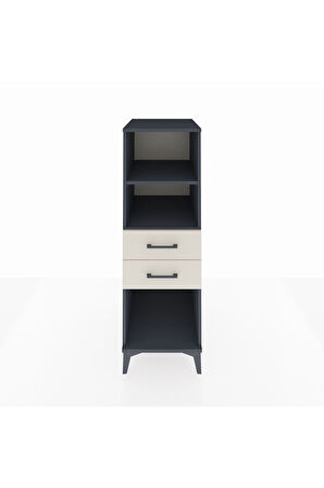 Kronos Dolap 2 Raflı 2 Çekmeceli 44x59x134 Antrasit-Aytaşı
