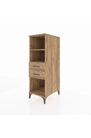 Kronos Dolap 2 Raflı 2 Çekmeceli 44x59x134 Çam-Çam