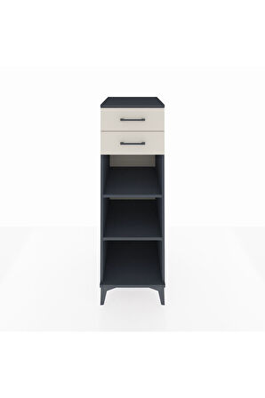 Kronos Dolap 2 Raflı 2 Çekmeceli 44x59x134 Antrasit-Aytaşı
