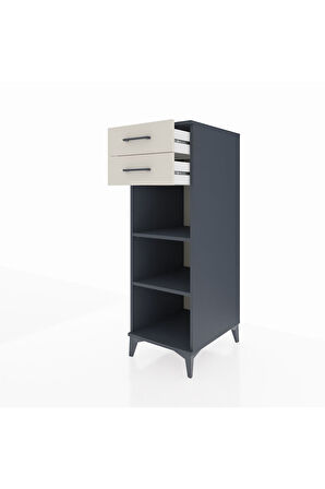 Kronos Dolap 2 Raflı 2 Çekmeceli 44x59x134 Antrasit-Aytaşı
