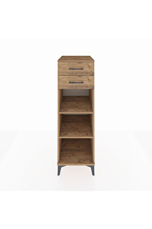 Kronos Dolap 2 Raflı 2 Çekmeceli 44x59x134 Çam-Çam